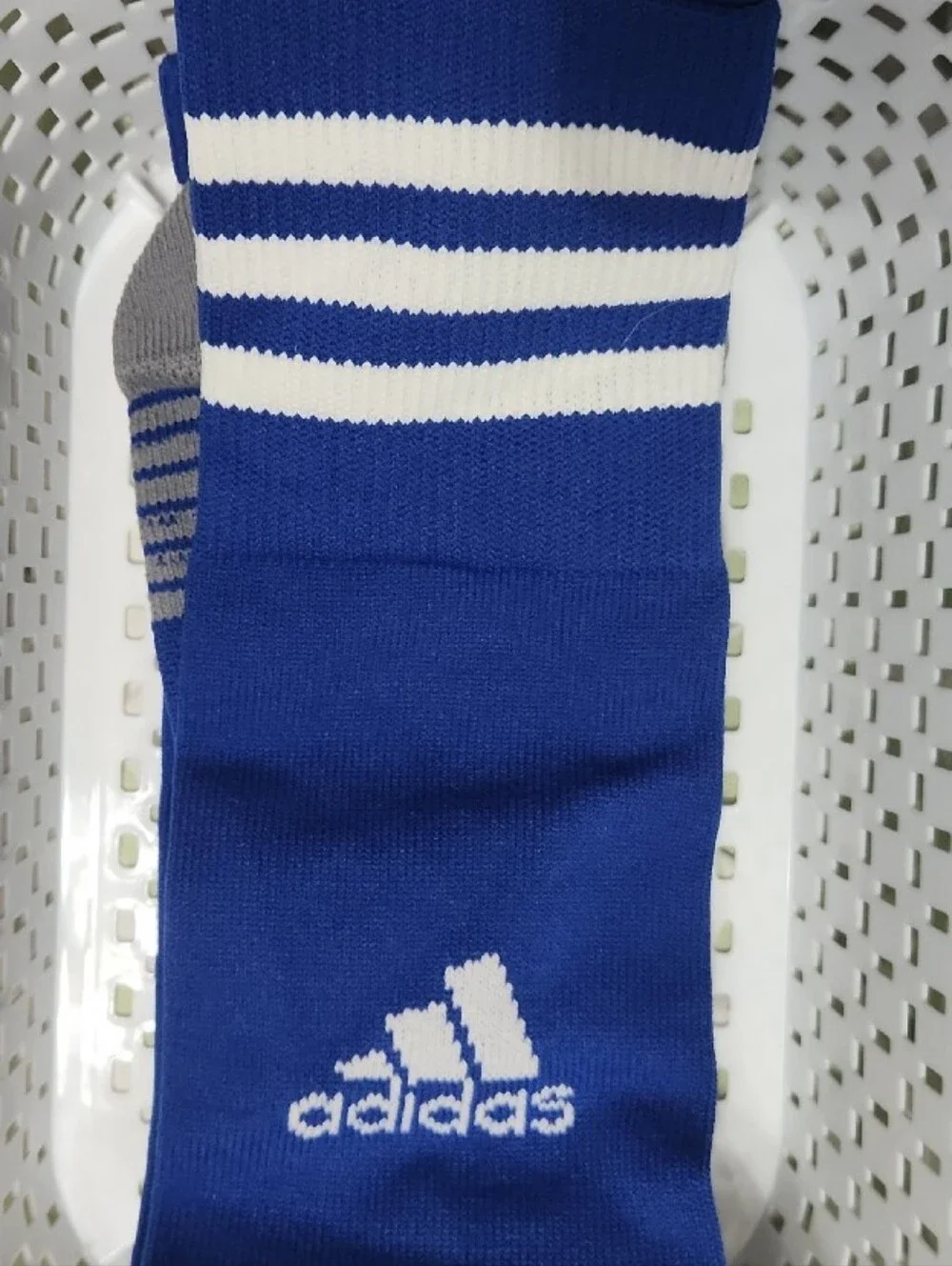 Adidas Blue Soccer Copa Zone Athletic Socks with White Logo L